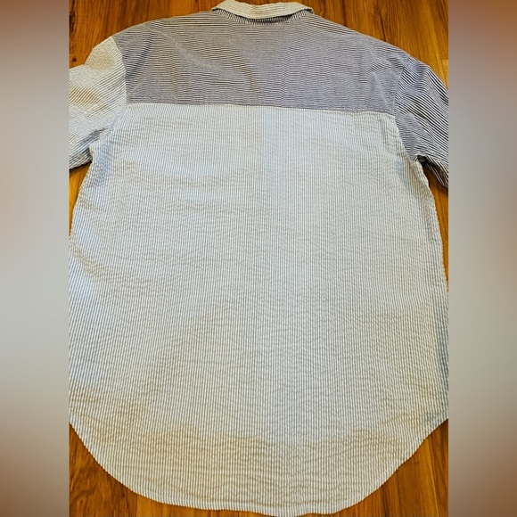 Together Blue and White Striped Women's Shirt - Picture 11 of 13